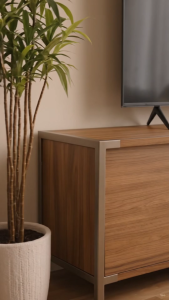 GTE 2 Door Closet TV Cabinet Console With Open Shelf Storage Minimalist Living Room Entertainment Unit Kabinet TV - Fulfilled by GTE SHOP