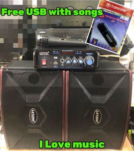 Homevision/Lexing Amplifier and Speaker Bundle with Remote [FREE USB with songs] Car Stereo bluetooth MP3 Player Power Amplifier Usb/Sd/Aux-In/FM/WMA