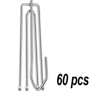 60pcs Curtain Hook For Drapes 4-Prong Stainless Pleat Curtain Hanging Hooks Clip Pinch steel Pleater for Window