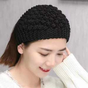 Women Headbands Warm Knitted Soft Stretch Turban Pineapple Crochet Head Wraps Scarf
