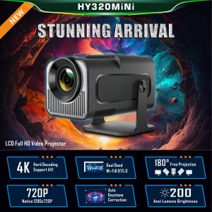 NEW projector mini HY320 projector 4K Android 11  1920*1080P Dual WIFI6 5G/2.4G BT5.0  Support for playing videos LED Light Multi-functional Compatibility