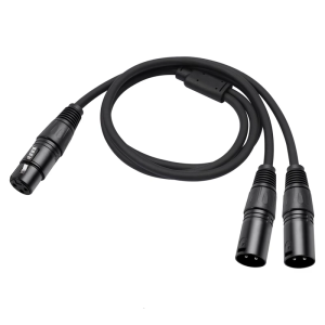 Flexible 3Pin Y-shape Splitter Cable Wire Line Reinforced Metal Housing for Professional Connection