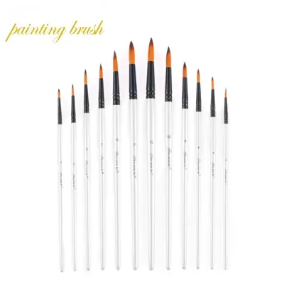 12pcs/set Bulu tiruan Artist Paint Brushes Set Acrylic Oil Watercolour Painting Craft Art Paint Pen