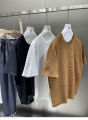 100% Tencel! Luxury high-end goods! Italy custom fabric men's knitted elastic short-sleeved T-shirt 3302. 