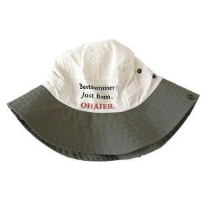 HEALMEYOU Breathable Candy Color Bucket Cap Comfortable Korean Style Quick-dry Fisherman Hat Cute Letter Embroidery Summer Kid Sun Hat Girls