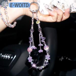 E-WOITD สายคล้องโทรศัพท์ประดับพู่รูปเชอร์รี่สวยงามสวยงาม Y2K สายคล้องข้อมือสายคล้องข้อมือสายคล้องข้อมือป้องกันการสูญหายของโทรศัพท์มือถือ