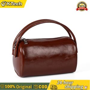 【Free Shipping】 Fashion PU Leather Womens Clutch with Zipper Cylindrical Shape Compact Wristlet for Casual and Formal Events