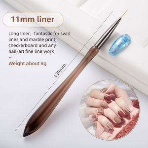 Lusluking Nail Art Brush Dark Brown Handle Pattern Painting Liner Brush Acrylic Uv Gel Extension Builder Coating Drawing Pen Diy Manicure Tools