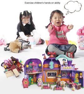 DIY PURPLE UNGU RUMAH MAINAN ANAK GIRL 4 BONEKA - TERLARIS 2023 ADA PEGANGAN - VILLA RUMAH DILENGKAPI BONEKA DAN AKSESORIS PERABOT - ADA SUARA STATION GIRL PEREMPUAN ULTAH KADO NATAL