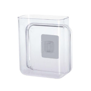 Home007 กล่องติดผนัง ที่ใส่ของ กล่องใส ชั้นวางติดผนัง ไม่ต้องเจาะ ที่เสียบปากกา ที่เสียบรีโมทแอร์ กล่องเก็บของติดผนัง Wall Storage Box