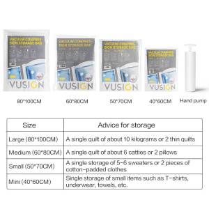 Deli Vusign Vacuum Compresse Bag Travel Storage Reusable Vacuum Bag Set