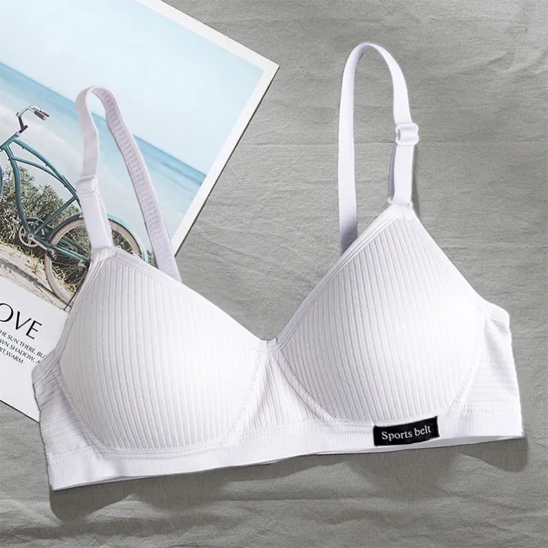 EHQJNJ Bralettes for Women White No Steel Ring Thin Women Bra Hole