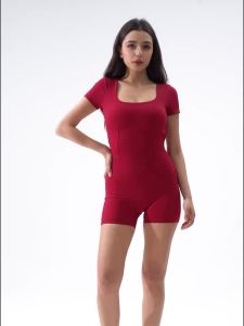 Women Jumpsuit Yoga Quick Drying Workout Clothes Fitness Romper Sports Bodysuit Short Sleeves Gym Backless Bodysuits2026