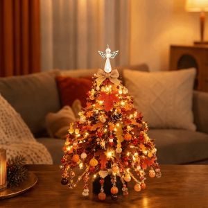 THANKSKY Crystal Bead DIY Beaded Christmas Tree Kit Handmade with Light Up Mini Bead Weaving Set Making Gift Sparkling Tabletop Xmas Tree Christmas