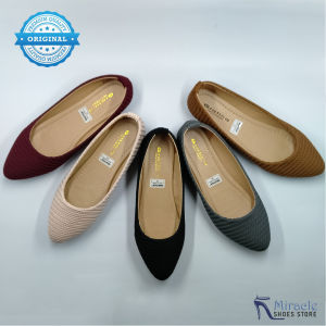 FLAT SHOES SEPATU KERJA WANITA CASUAL SIZE BESAR BAHAN RAJUT TERBARU GRATICA B-05KN - MIRACLE SHOES STORE