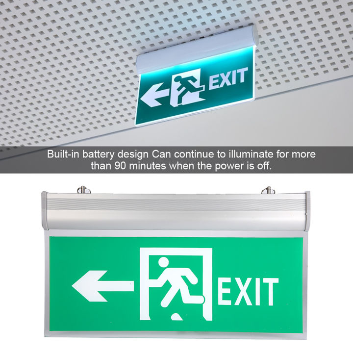 Electric Exit Sign Hanging Voice Alarm Evacuation LED Emergency Exit