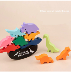 Baby Toys Educational Cartoon Balancing Blocks Wooden Toy Wood Balance Game Montessori Blocks Gift For Child Baby Early