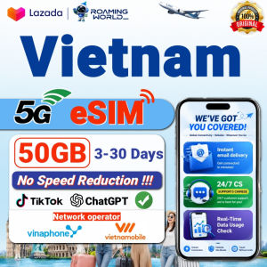 Vietnam eSIM｜Scan & Activate Instantly Up to 50GB High-Speed Roaming Data Ideal for Travel. Covers Hanoi Ho Chi Minh Da Nang Nha Trang