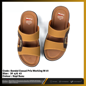 Sandal Selop Slip on Kulit Premium Pria Cowok Dewasa Terbaru Kekinian casual formal Termurah