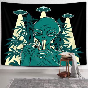 Ready stock sa local warehouseCool alien fabric knitted psychedelic UFO colorful mushroom hanging wall for bedroom living room dormitory home decoration hanging wall decor fabric wall decoration (three sizes to choose from)