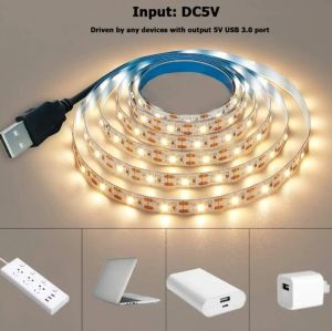 5m DC 5V USB LED Strips 2835 White Warm White LED Strip Light TV Background Lighting Tape Home Decor Lamp LED String Light