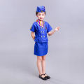 [Local fast delivery] Children's little stewardess performance costumes, male and female pilot uniforms, boys captain air force performance suits. 