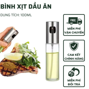 Chai Xịt Thủy Tinh Đựng Dầu 100ml  Bình Xịt Dầu Ăn Phun Sương Cho Nồi Chiên Không Dầu Chai Thủy Tinh Cao Cấp 100ml