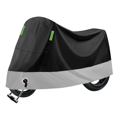 Motorcycle Cover Waterproof Dust UV Outdoor Protection All Season Universal Weather Night Reflective with Lock-Holes