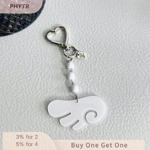 PHYTR HOT Y2K Fresh Sweet Angel Wings Keychain Pendant Cute Lace Bow Keyring Bag Charms Car Key Holder Couple Gifts