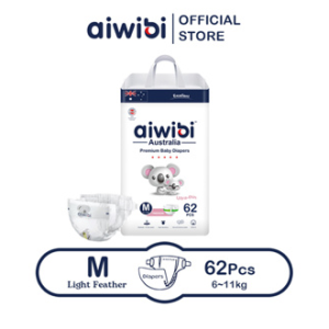Aiwibi Natural Premium Night Taped Diapers，Baby diapers Overnight diapers  Ultra-thin Soft diapers- S/M/L/XL Sizes (1 Pack)