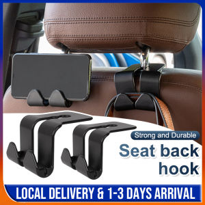 Car Seat Headrest Back Seat Hook Accessories Headrest Double Hook Hanger Phone Multi-function Holder Vehicle Back Behind Seat Organizer