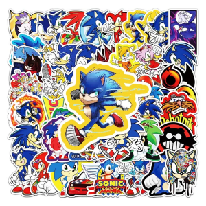 51pcs Cartoon Hedgehog Sonic Stickers DIY Refrigerator Luggage Book Notebook Game Stickers Kids Gifts