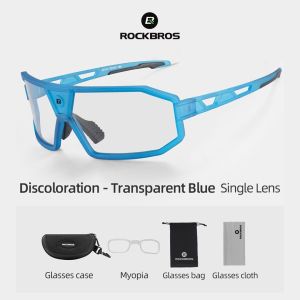 Kacamata Sepeda ROCKBROS SP214 Biru Sungles Cycling Polarized Lens Kaca Mata Gowes Full Frame