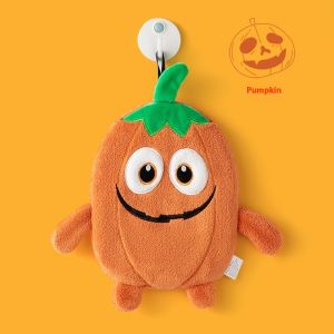 MOLES丨ผ้าเช็ดมือกำมะหยี่ขนแกะปะการังสำหรับเด็กแบบแห้งเร็วสำหรับตกแต่งและใช้งานได้จริงธีมฮาโลวีน