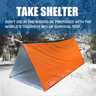 CS TaffSPORT Tenda Emergency Shelter Camping Thermal Tube Tent 150x240cm - RM15
