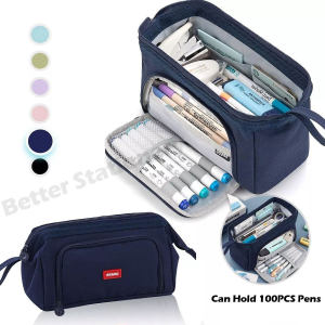 Large Capacity Kawaii Pencil Case Canvas Pen Pouch Boxes Multi Functional Portable Pencil Case Organizer Cute Korean for Girls School Office Supplies Accessories