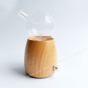 Wood&glass Anion Essential Oil Diffuser Waterless Cold Mist Aroma Diffuser Aromatherapy for Room Office SPA