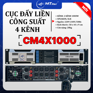 Cục Đẩy Liền Công Suất CM4X1000 - 4 Kênh 64 Sò 16 Tụ Biến Áp Xuyến Công Suất 1000W X 1 Kênh Chơi Được Loa 4 Tấc - 5 Tấc Bảo Hành 12 Tháng