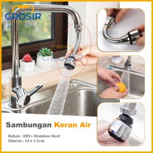 Sambungan kran air Stainless Fleksibel saringan keran wastafel cuci piring Dapur faucet shower westafel penyaring aer westapel wastapel