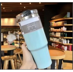 LRMS Termos Mug Jumbo Mobil/Kantor/Rumah Minimalis 600ml 800ml Simple + Free Straw Stainless SUS 304 600ML&900Ml