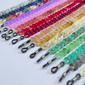 Reading Glasses Retainer AntiSlip Eyeglass Holder Chain Colorful Acrylic Design Comfortable For Adult All Day Wear