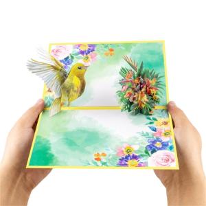 Mother’s Day Greeting Card 3D Flower Bird Greeting Card with Envelope Handmade Mother’s Day Card for Mother Teacher