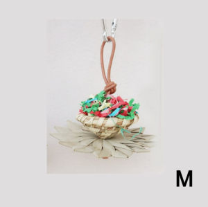 🇸🇬 Parrot Chew Toy Natural Bark Molar Toys/Apple Wood/Shred Preen & Forage Flowers for Parakeets Lovebird