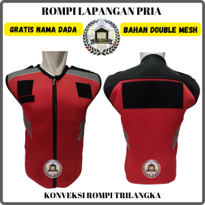 Rompi Lapangan Bahan Jala Tebal Safety Vest K3 Rompi Keselamatan Kerja Lapangan Proyek Merah