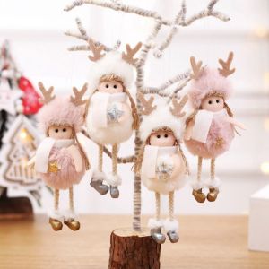 RUCHO Plush Xmas Tree Hanging Ornaments Fashionable Cute Angel Doll Pendant Elegant Angel Doll Plush Gauze Skirt Angel Party Supplies