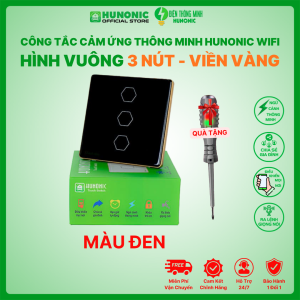 Công Tắc Cảm Ứng Wifi Hunonic Mặt Vuông 3 NÚT