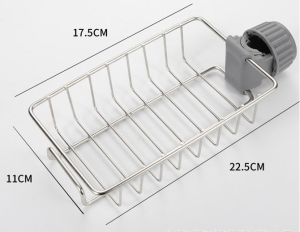 Stainless Steel Sponge / Bottle / Dishcloth Holder Rack. Attach to faucet or shower