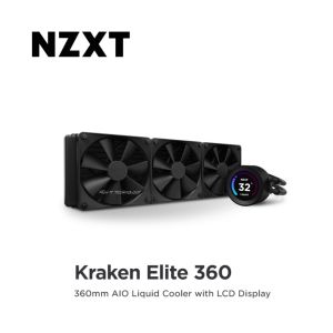 NZXT Kraken Elite 240 & 360 AIO Liquid CPU PC Desktop Cooler LGA 1700 / AM5 Compatible - (240mm / 360mm) Black