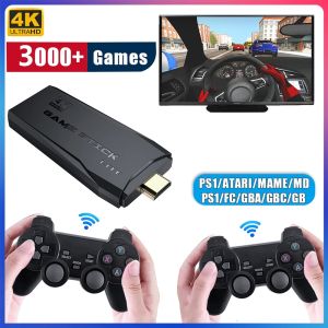 2023 New TV Game Stick HD Video Game Console 2.4G Double Wireless Controller Game Stick Lite 4K 3500 games Retro PS1 GBA SFC TV Game Player
