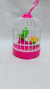 mainan burung bisa nyala dilengkapi lampu dan suara / voice control birdcage